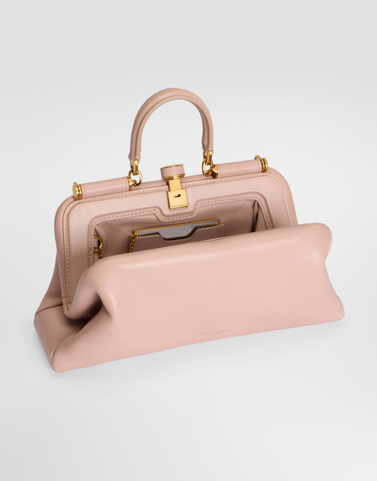 Dolce & Gabbana Handtasche Grandma mittelgroß aus Plongé-Nappaleder Dolce & Gabbana Handtasche Grandma mittelgroß aus Plongé-Nappaleder Puder BB7986BF984