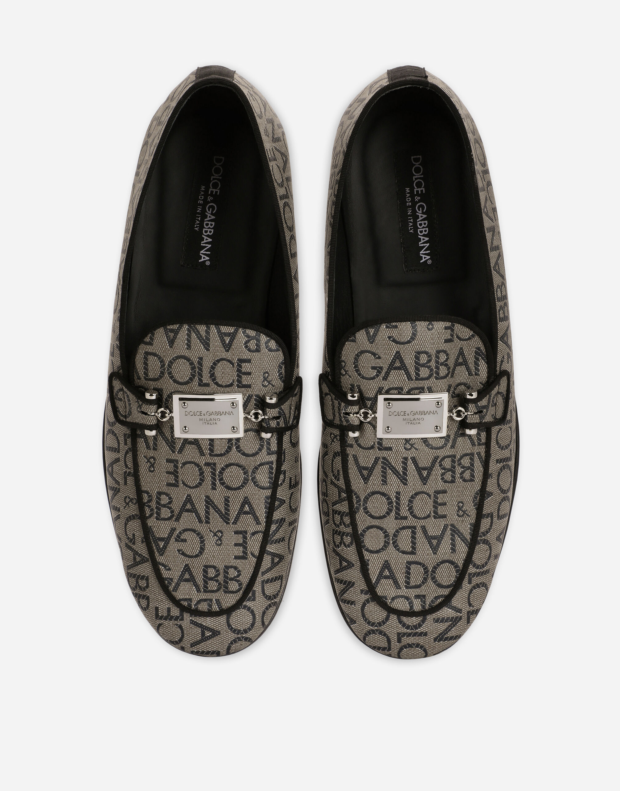 Jacquard slippers with logo tag in Multicolor for Dolce Gabbana US
