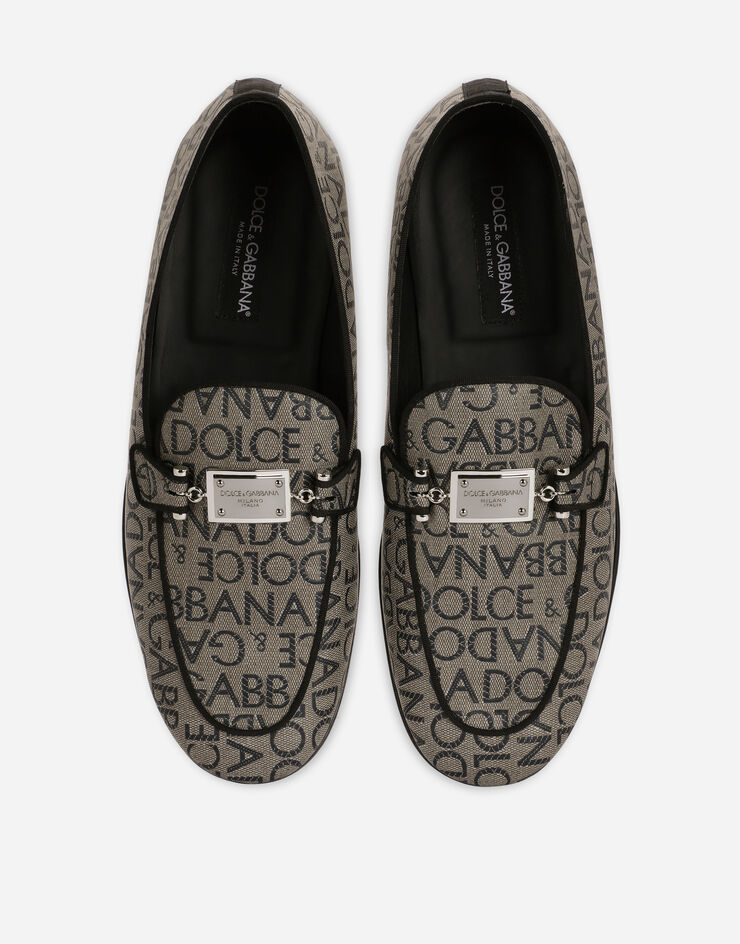 Dolce & Gabbana Slipper aus Jacquard mit Logoplakette Mehrfarbig A50516AJ699