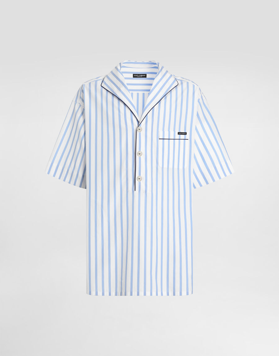 Striped poplin shirt