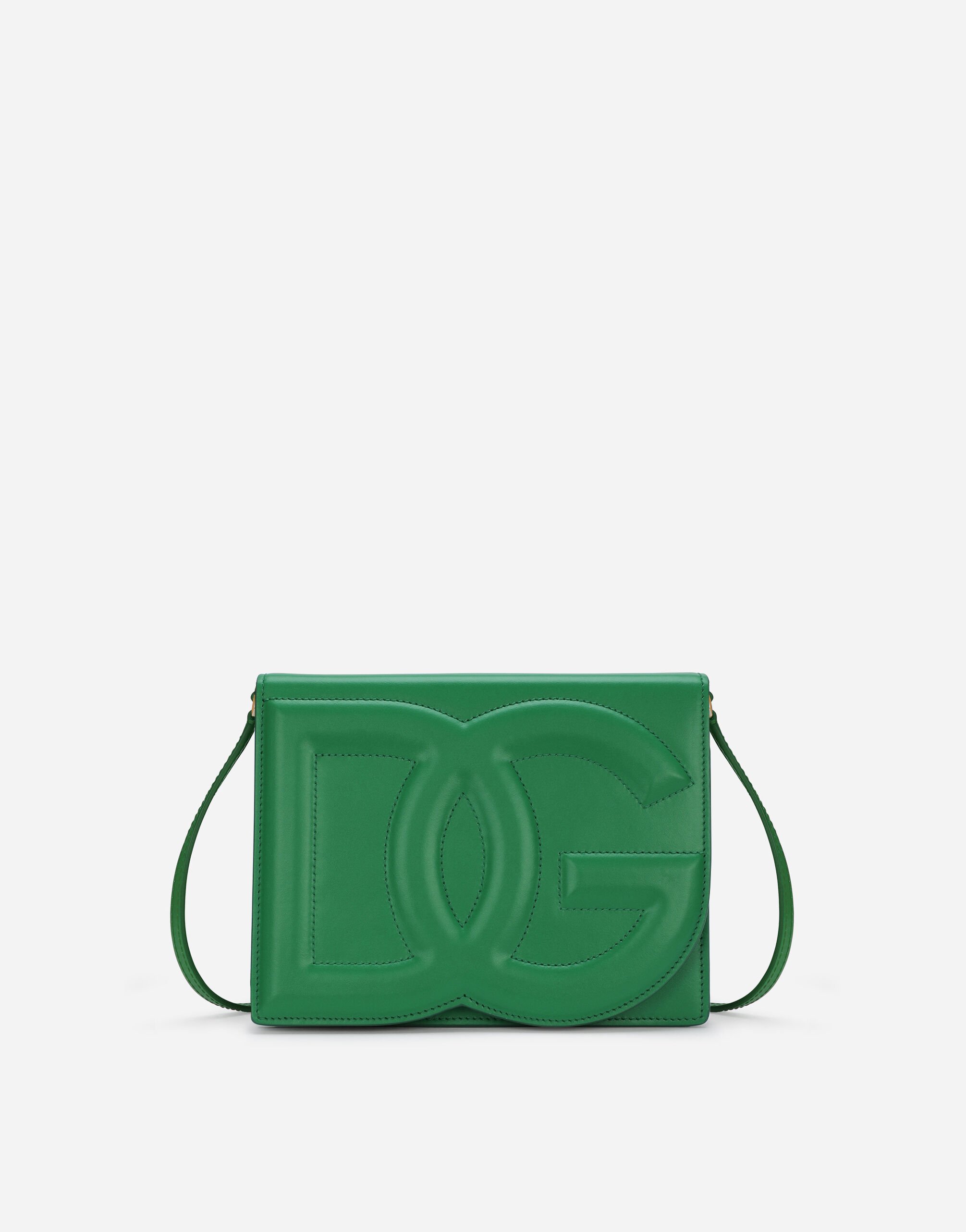 Calfskin DG logo crossbody bag in Green for Women Dolce Gabbana US