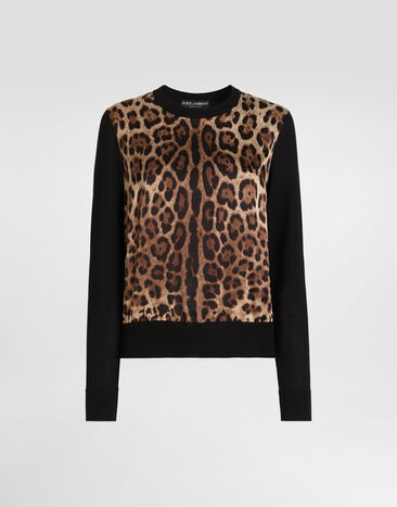 Dolce & Gabbana Pullover en laine à imprimé léopard Print FXX31TJGMGS