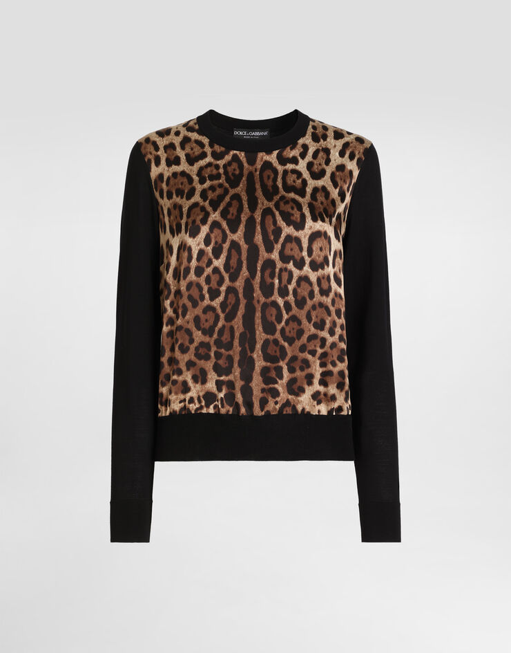 Dolce & Gabbana Pullover en laine à imprimé léopard Print FXX31TJGMGS