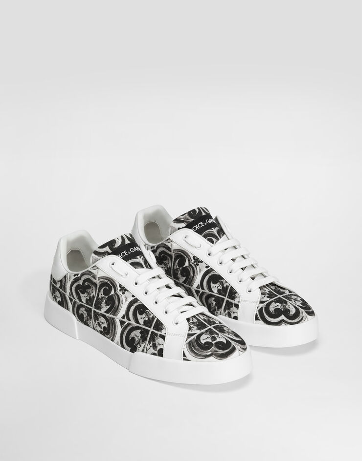 Dolce & Gabbana Sneaker Portofino Light Strobel mit Majolika-Print Mehrfarbig CS2330A9R22