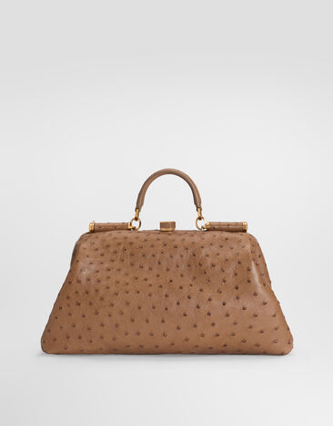 Dolce & Gabbana حقيبة يد Grandma كبيرة من جلد نعامة متعدد الألوان BB7992B8G31