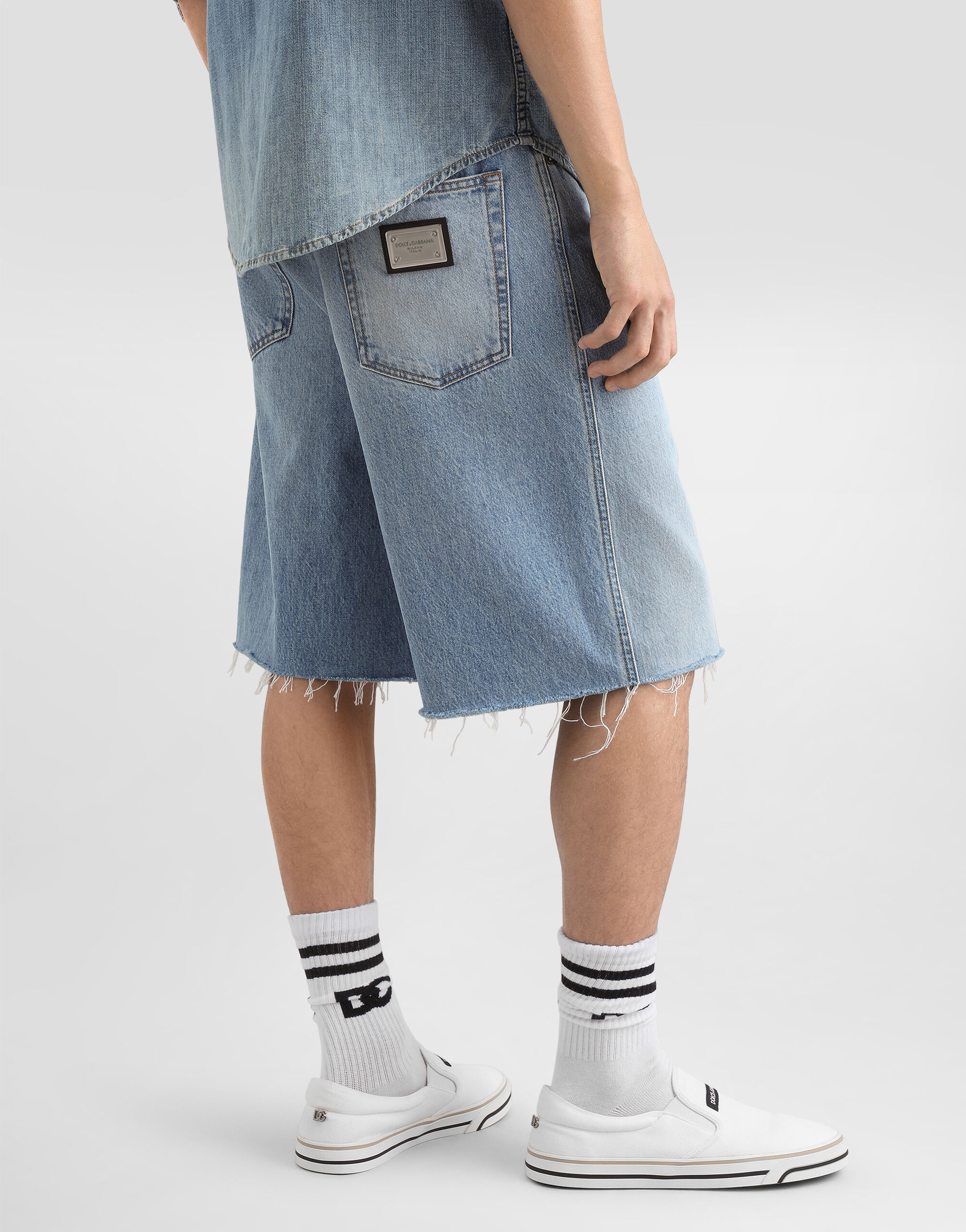 DOLCE&GABBANA デニムショートパンツ Denim bermuda shorts in Multicolor for Men | Dolce&Gabbana® US