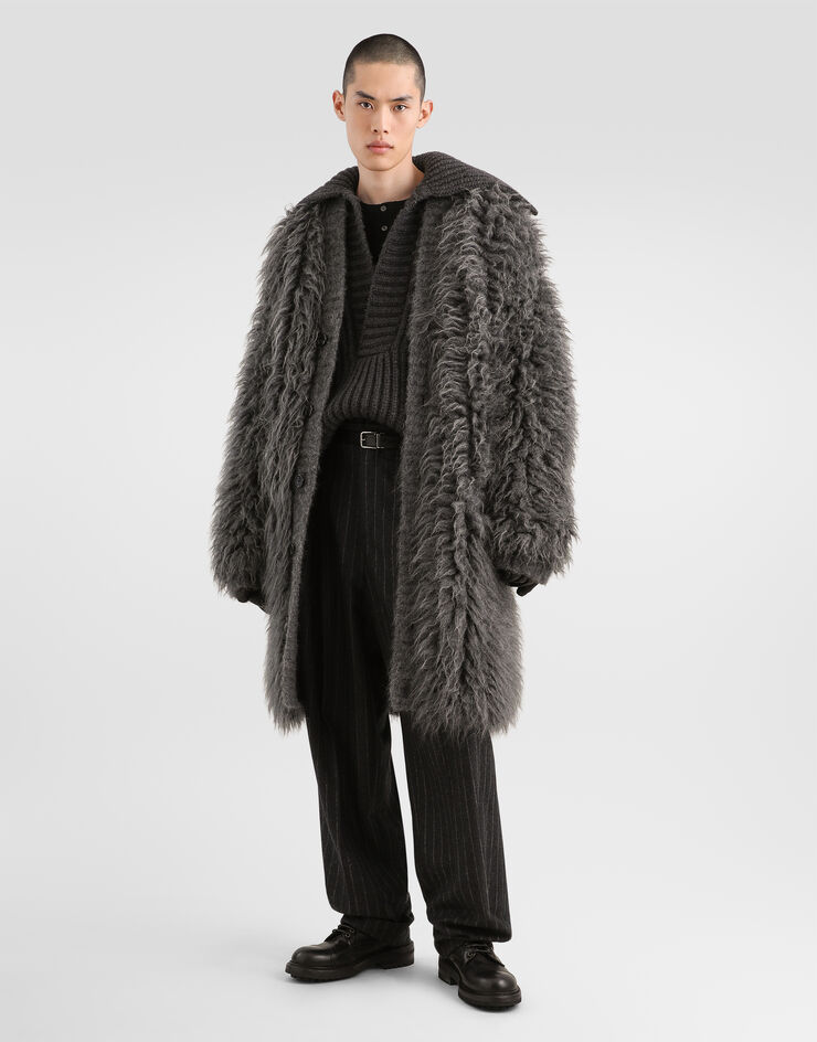 Dolce & Gabbana Fur-effect mohair cardigan Grey GXVBWTJGMMS