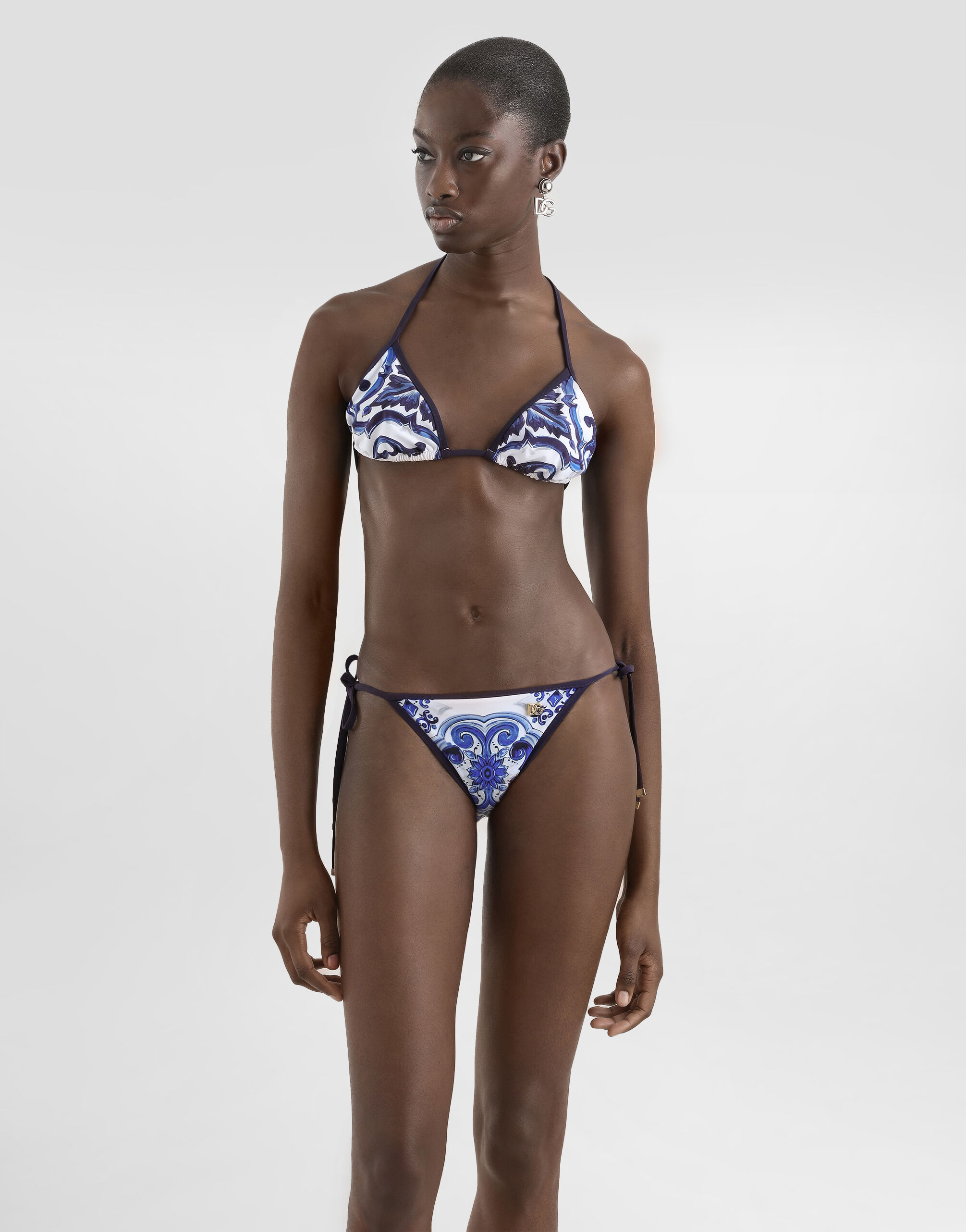 Printのウィメンズ Majolica-print triangle bikini