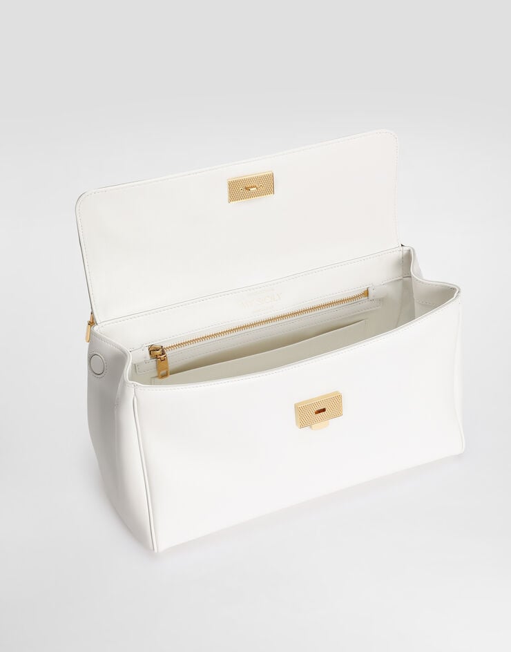 Dolce & Gabbana حقيبة يد My Sicily متوسطة من جلد العجل White BB7782B7321