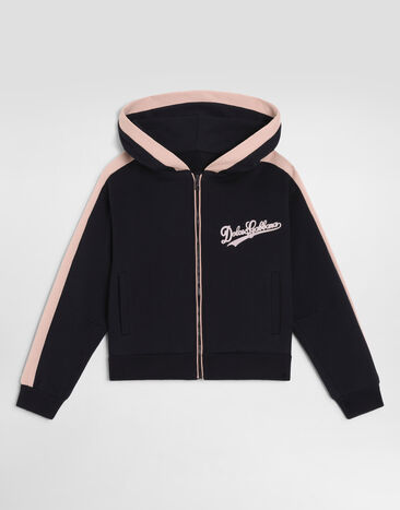 Dolce & Gabbana Cotton sweatshirt with logo Blue L5JWDRG7PWH