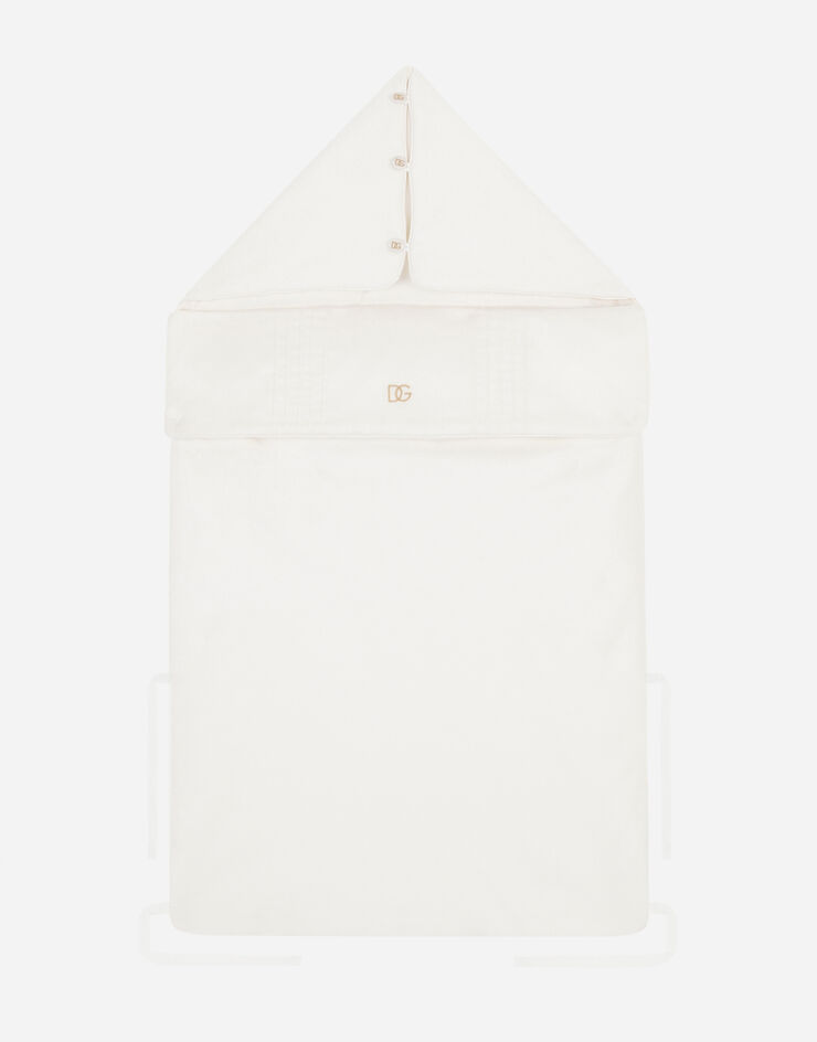 Dolce & Gabbana Interlock and poplin sleep sack with DG embroidery White LNJAA2G7BMZ