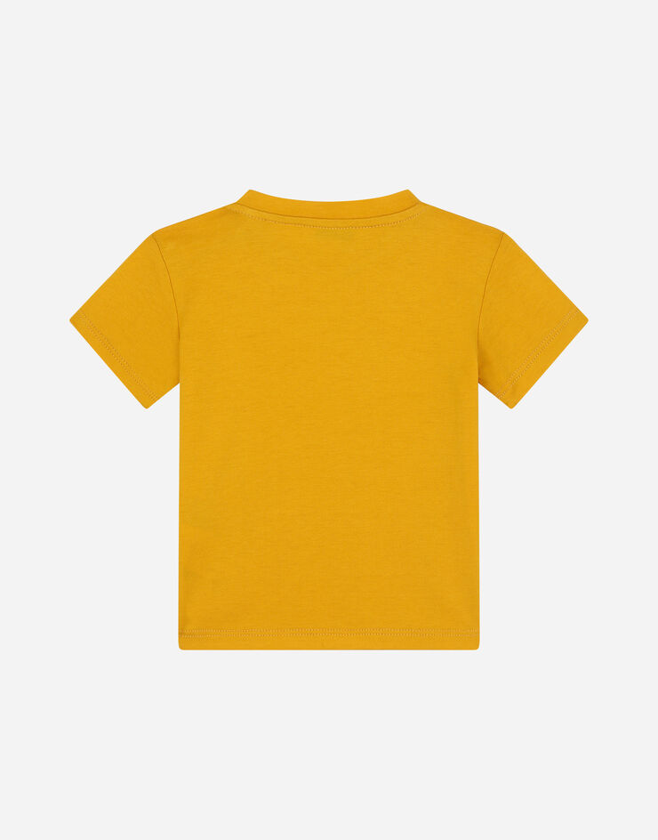 Dolce & Gabbana Jersey T-shirt with DG logo embroidery Gelb L1JTDMG7BYL