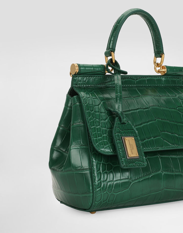 Dolce & Gabbana حقيبة يد سيسيلي متوسطة من جلد تمساح مطبعة BB6003B2EM0