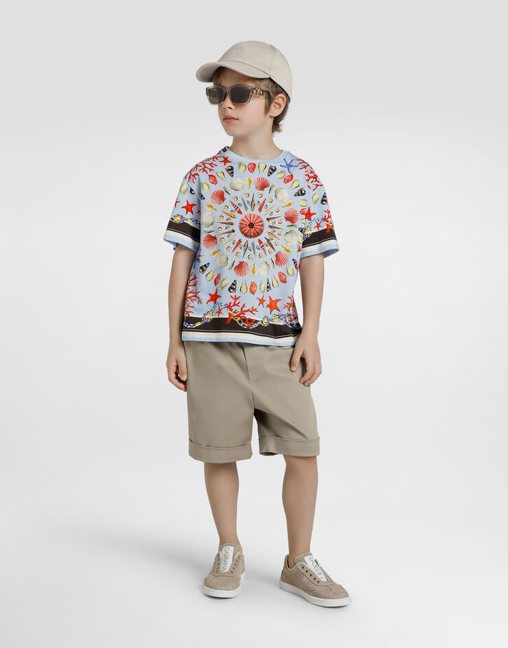 Dolce & Gabbana Shell-print short-sleeved t-shirt Multicolor L4JTHVII7H8