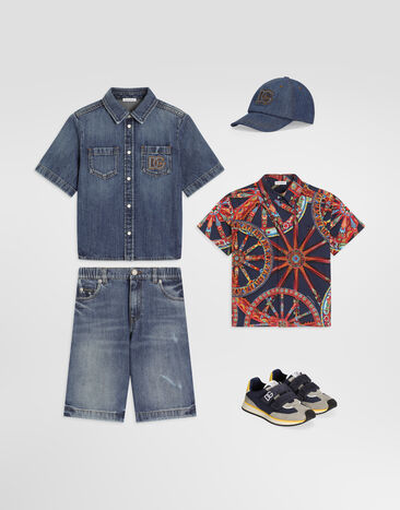 Dolce & Gabbana Denim shirt with logo Blue L45S05LDE06