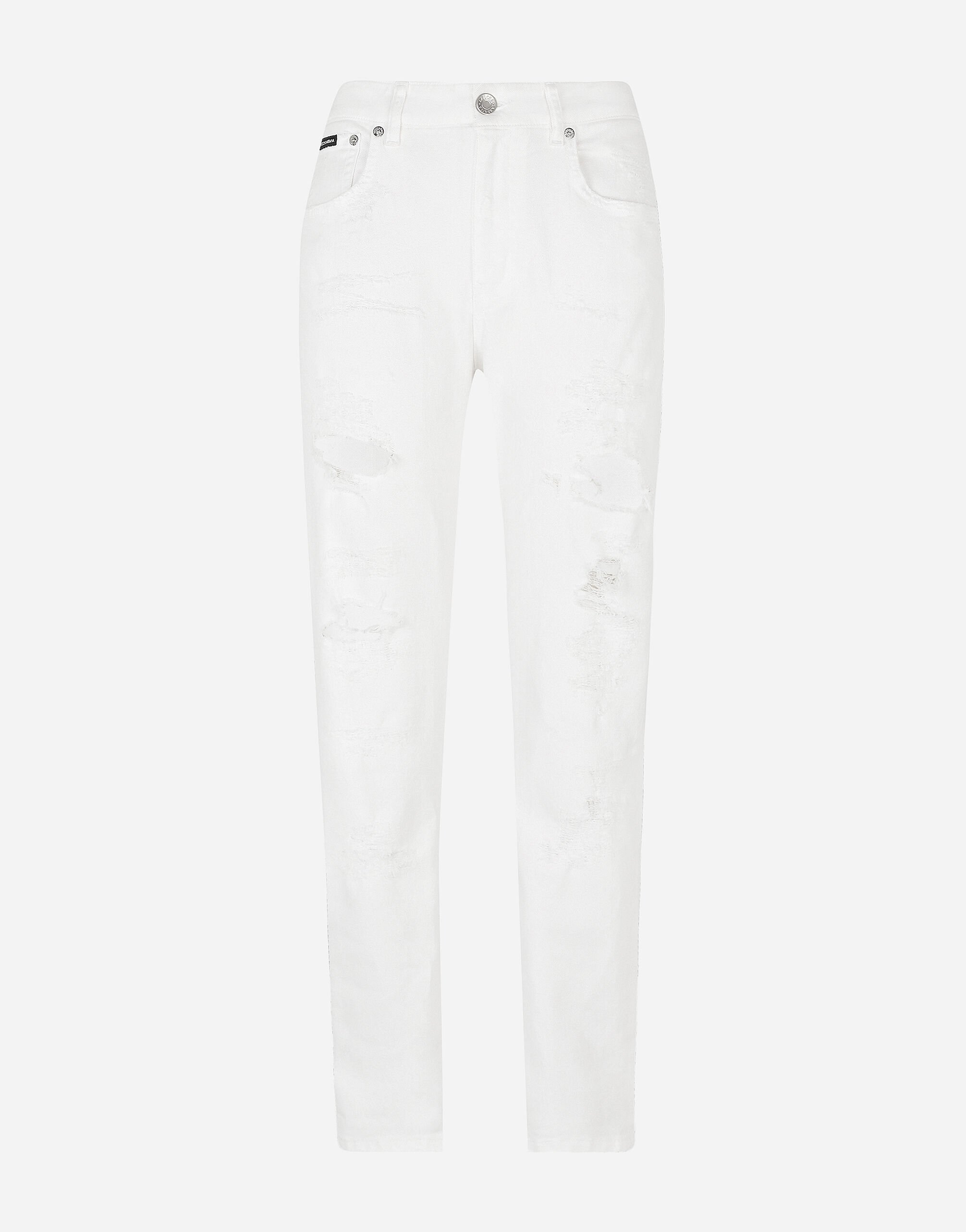 Dolce & Gabbana Boyfriend jeans with rips White F5G19TFUEEE