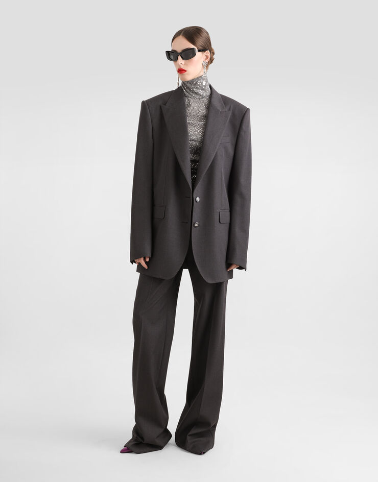 Dolce & Gabbana Draped sequined turtle-neck top Silver F7AL4THLM4U