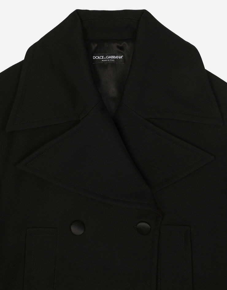 Dolce & Gabbana Kurze Oversize-Jacke aus Wollgabardine Black F9R82TFU272