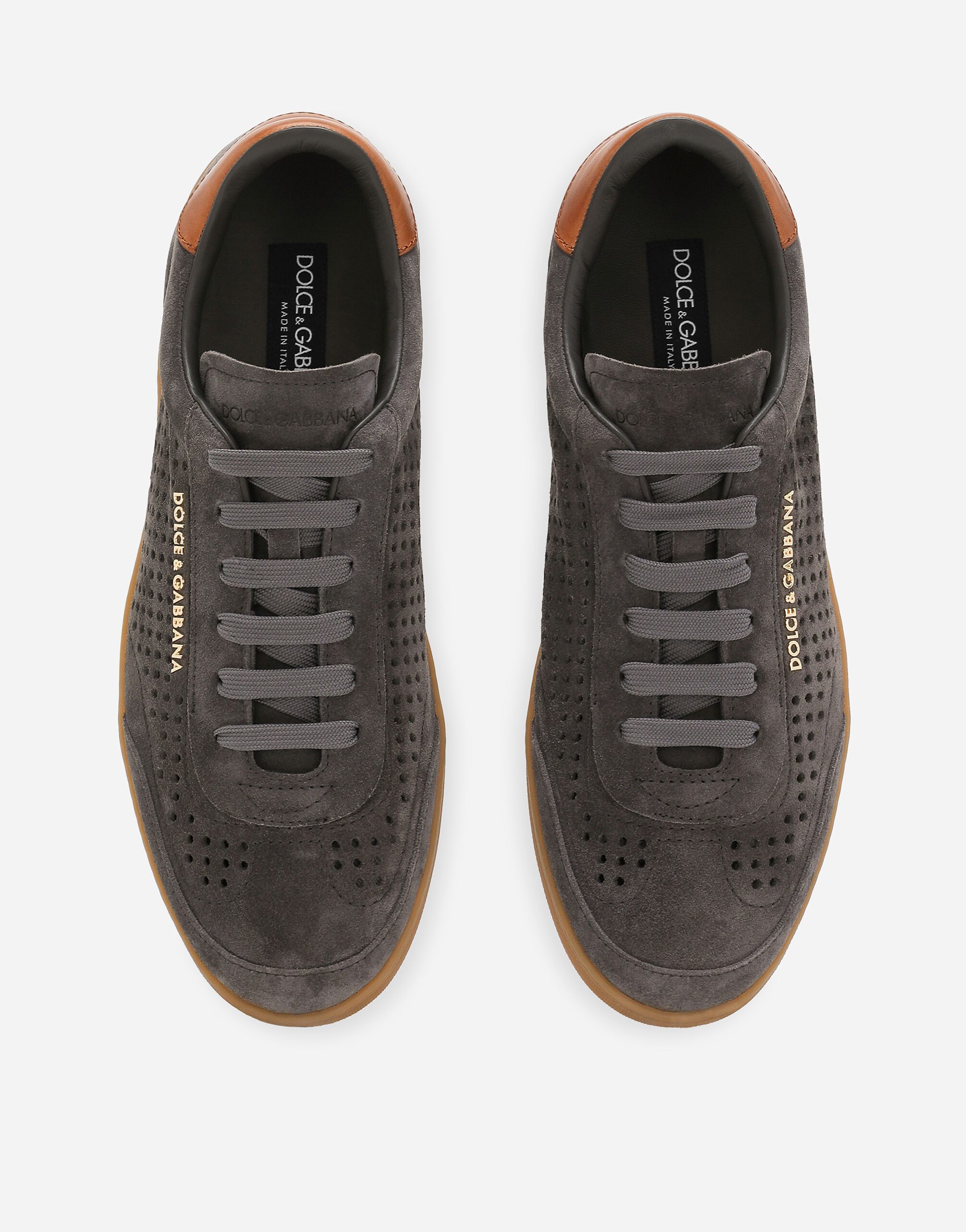 スニーカー DOLCE & GABBANA LACE AND SUEDE SNEAKERS Dolce & Gabbana Space Panelled Lace-Up Sneakers | Sendegaro US