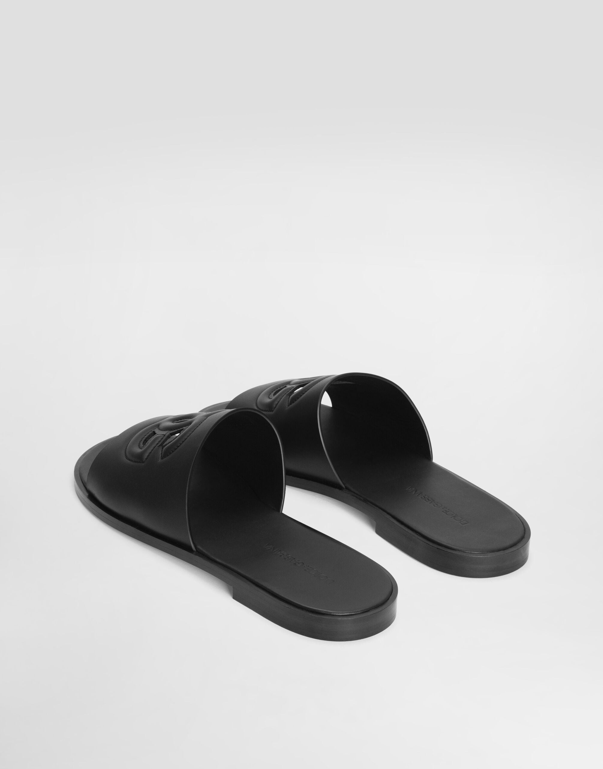 Calfskin slide in Black for Men | Dolce&Gabbana® US