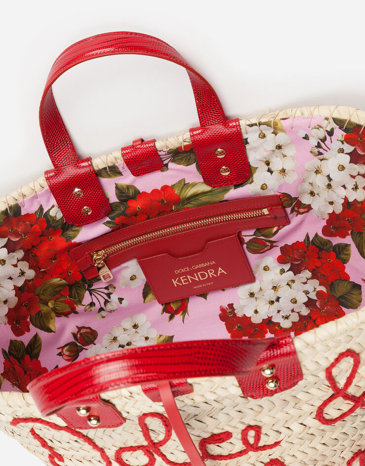 Dolce & Gabbana Capazo Kendra de paja con bordados en hilo Multicolor BB5888AJ965
