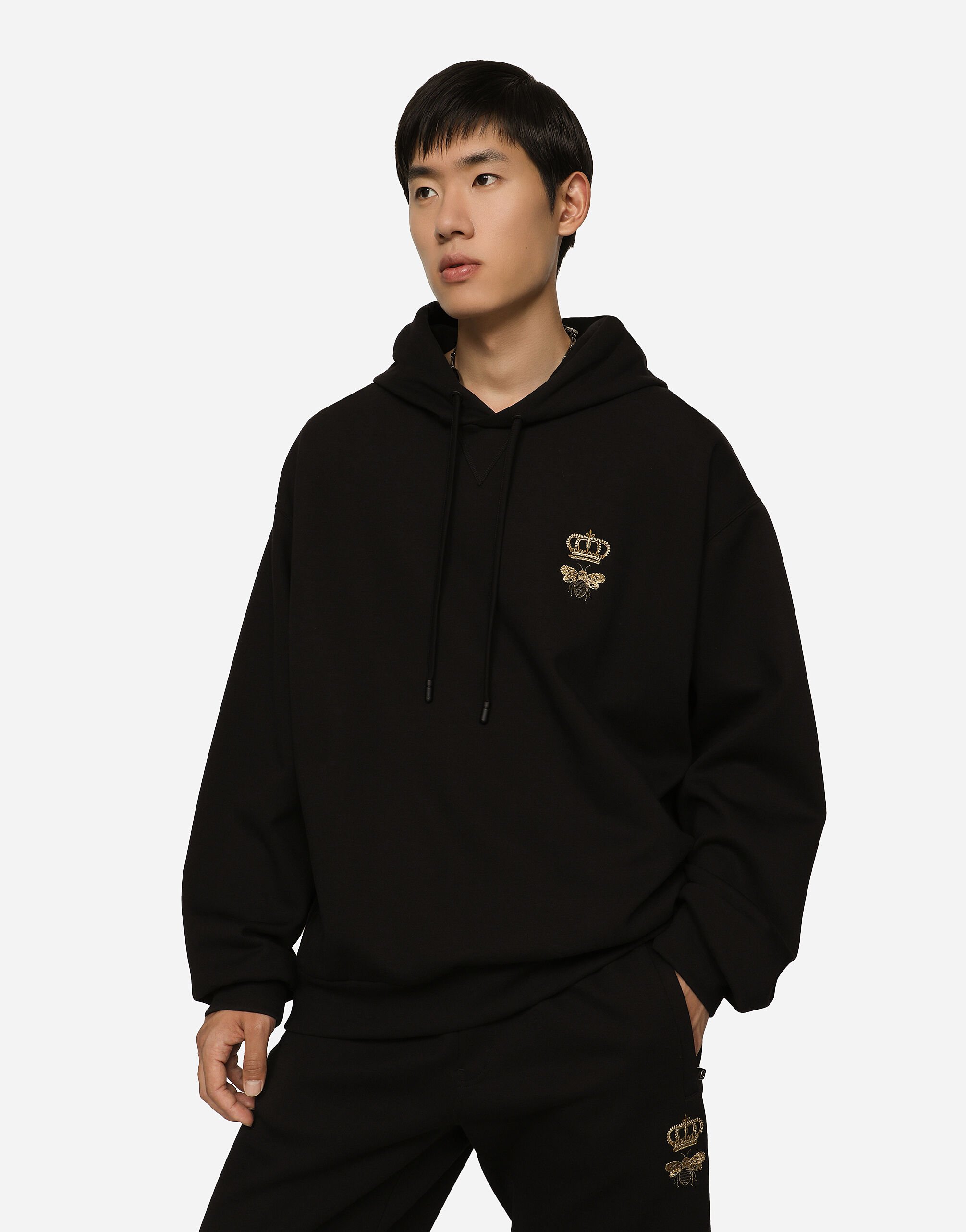 Cotton jersey hoodie