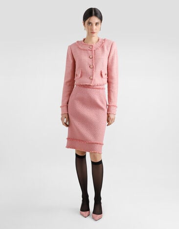 Dolce & Gabbana Giacca corta in tweed Rachel Rosa F26X8TGDCYK