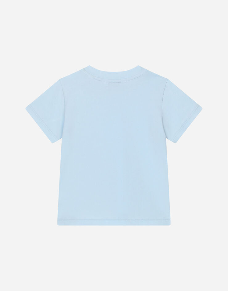 Dolce & Gabbana Camiseta de punto con estampado del logotipo Gris L1JT7WG7KS0