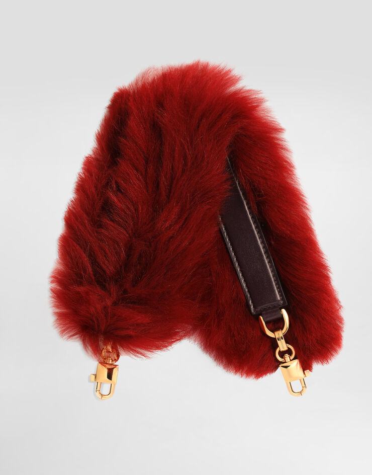 Dolce & Gabbana Bandoulière de sac en shearling et cuir de veau palmellato Multicolor BI3491A0525