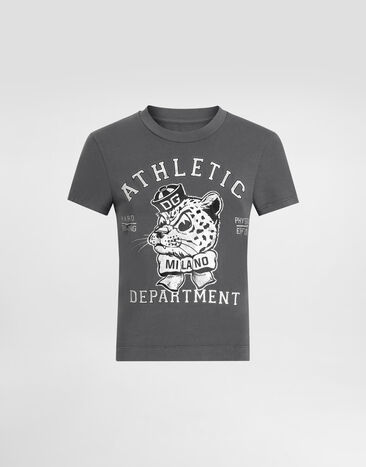 Dolce & Gabbana Jersey t-shirt with print Grey F8V81TGDDPH
