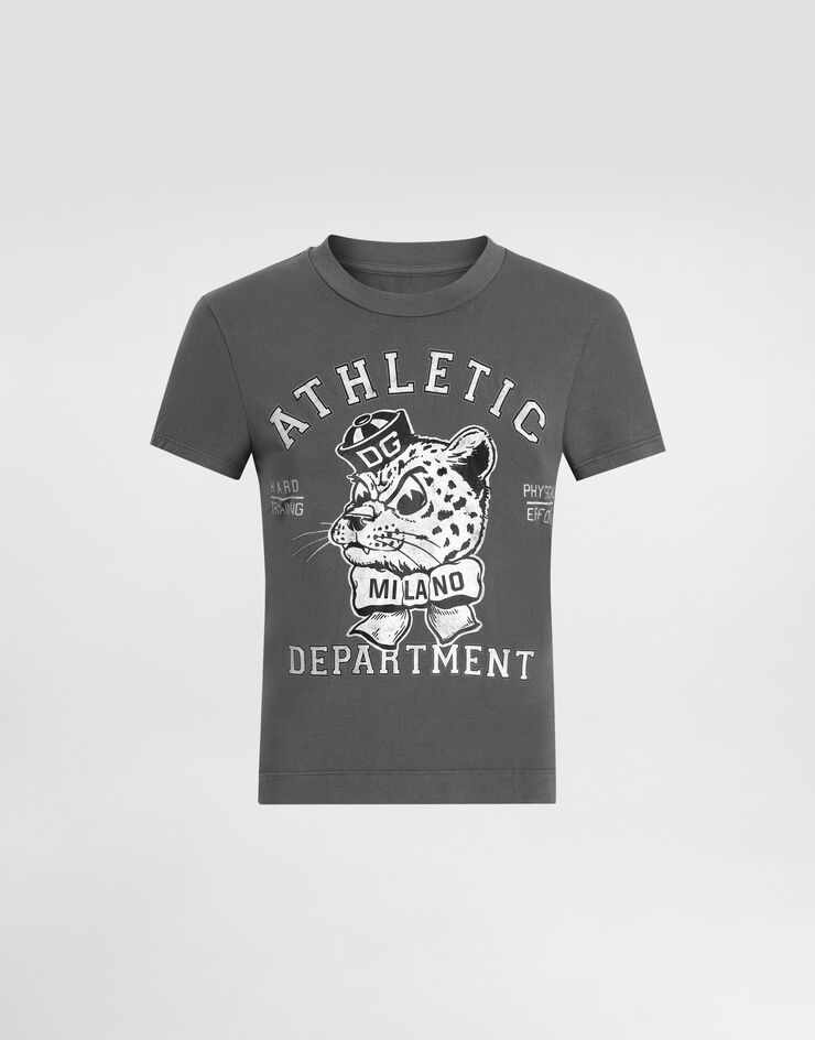 Dolce & Gabbana Jersey t-shirt with print Grey F8V81TGDDPH