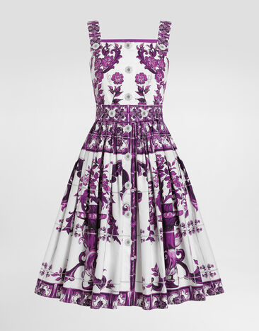 Dolce & Gabbana Majolica-print poplin dress Multicolor F6TTJTHH5EN