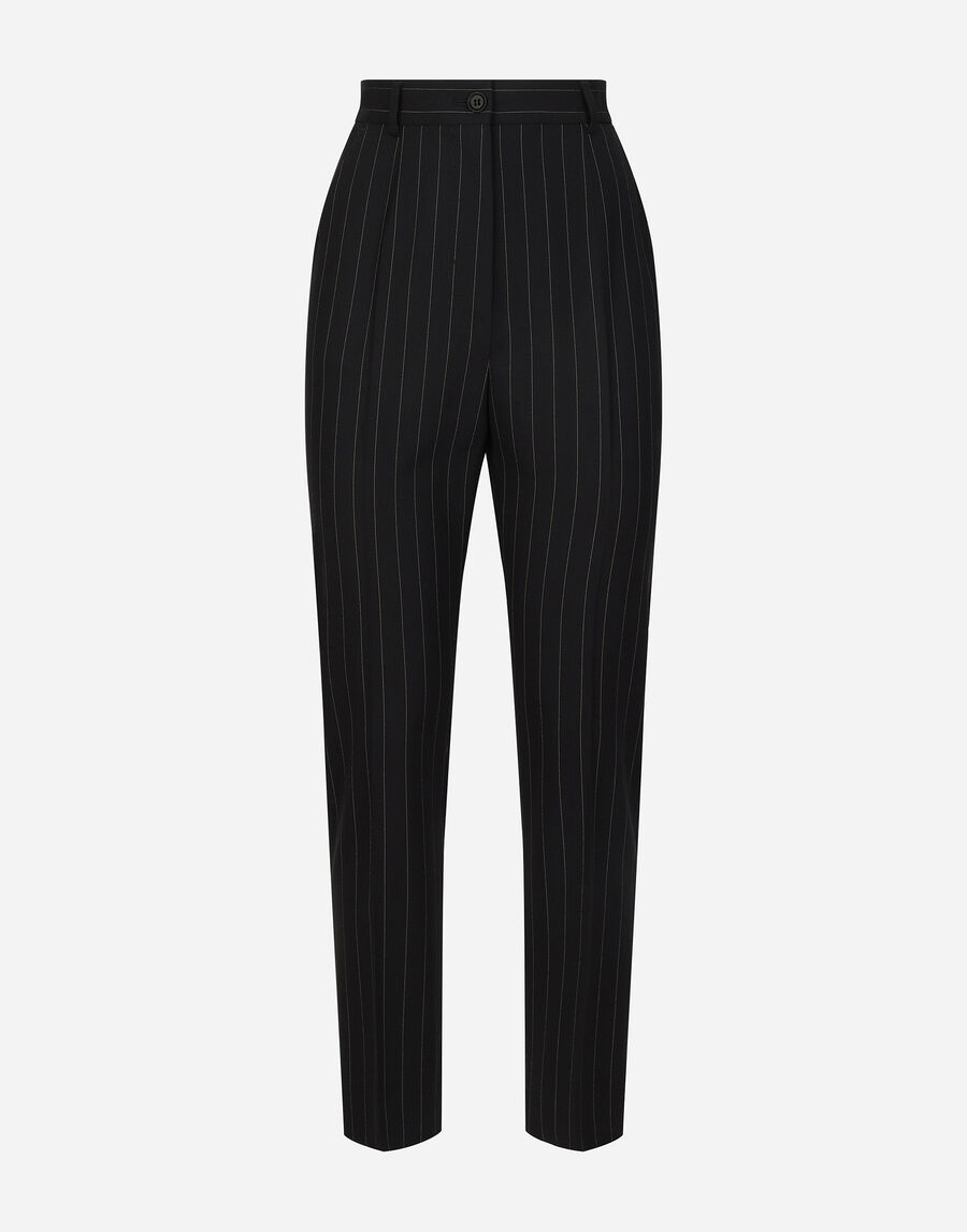 Tailored pinstripe wool pants