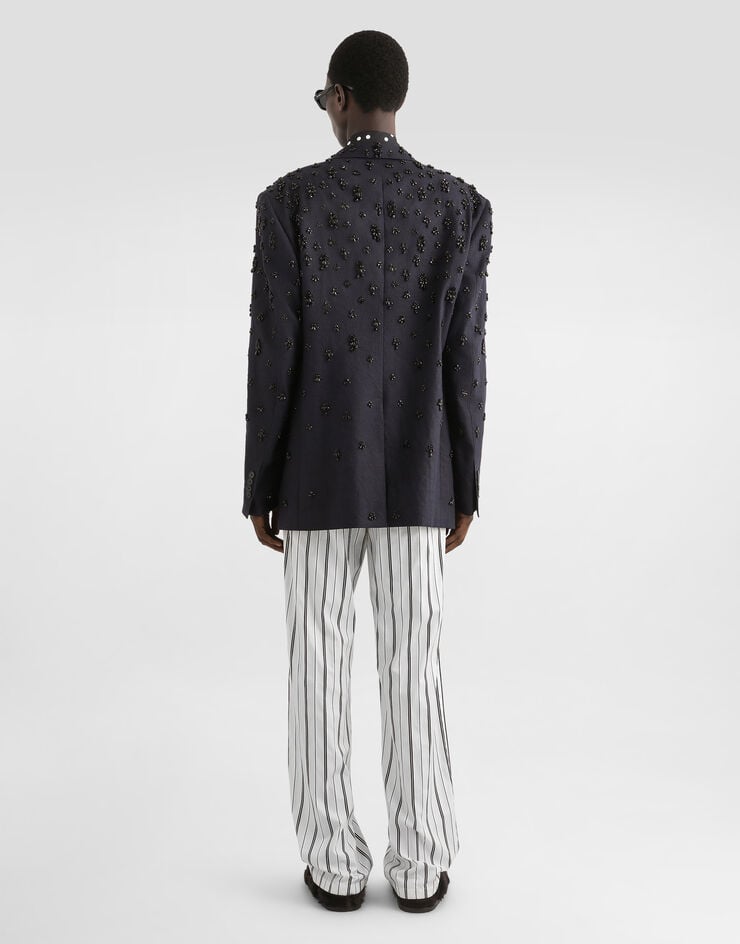 Dolce & Gabbana Single-breasted embroidered jacket Multicolor G2VO1ZGK281