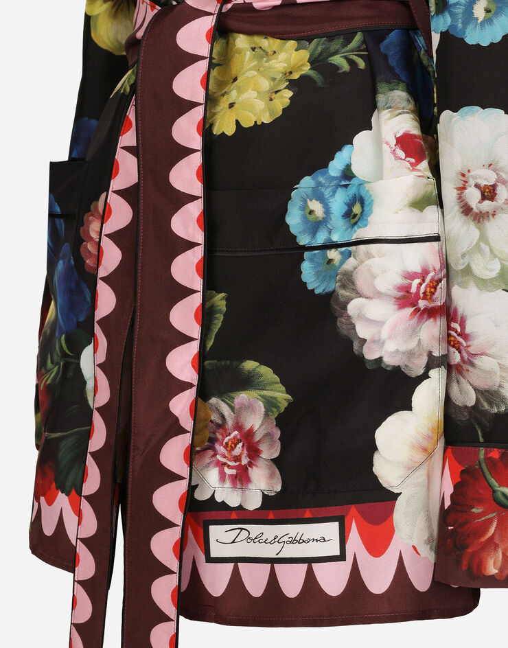 Dolce & Gabbana Pyjamabluse aus Twill Nachtblumen-Print Print F5Q03THI1RD