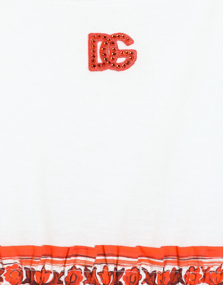 Dolce & Gabbana Majolica-print mix material dress Multicolor L5JDBFG7P4G