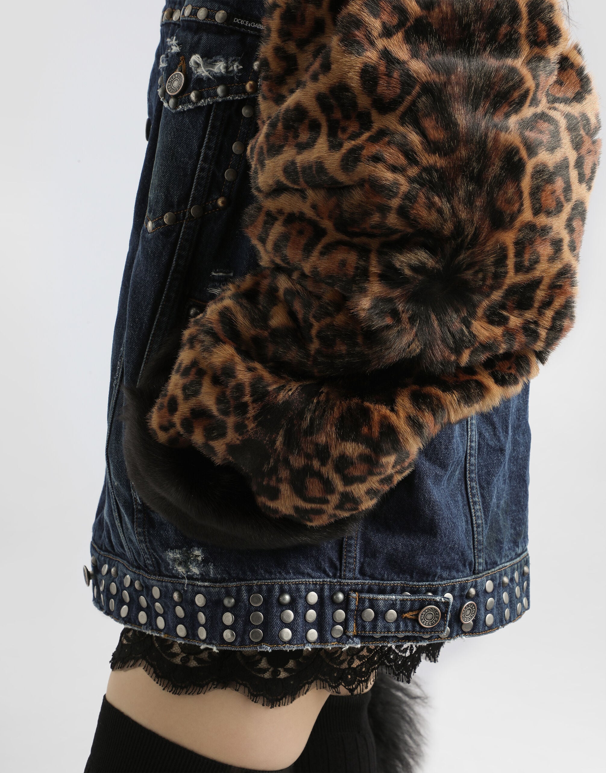 Oversized denim jacket in Multicolor for Women | Dolce&Gabbana® US