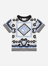 Dolce & Gabbana Marina-print jersey T-shirt Azul Claro L1JTEYG7L1B