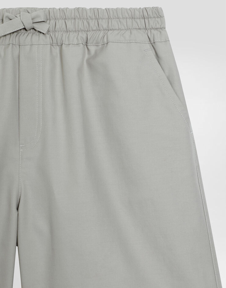 Dolce & Gabbana Bermuda en gabardine à logo DG Beige L43Q65HUMRB