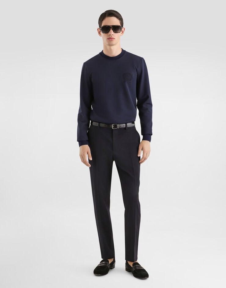 Dolce & Gabbana Technical piqué t-shirt Blue G8SW5ZHU7WZ