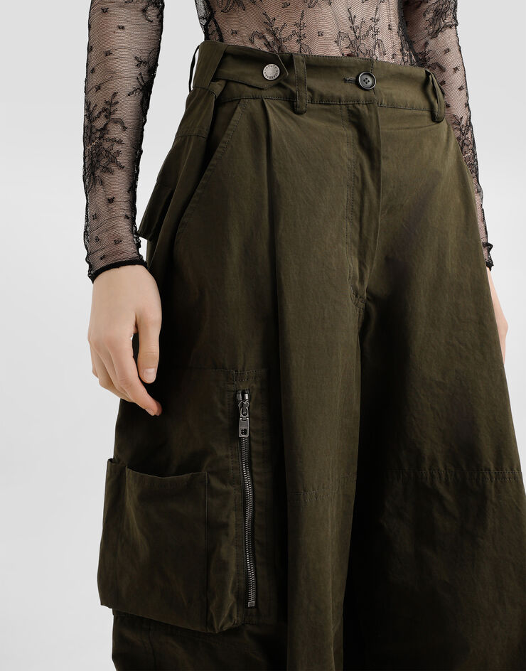 Dolce & Gabbana Waxed faille cargo pants Brown FTDF3THUMS8
