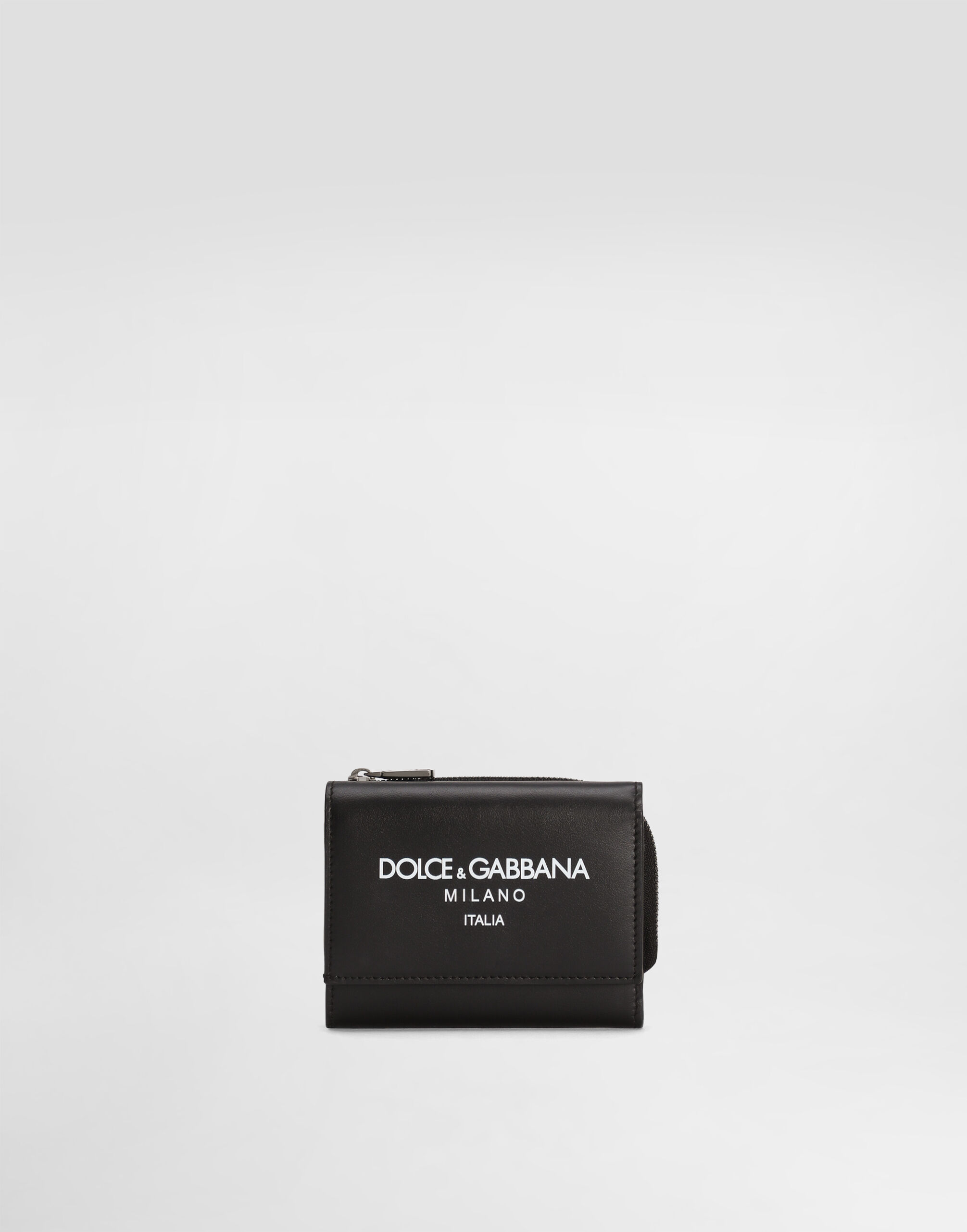 Cartera con solapa en piel de becerro con logotipo en Multicolore de Hombre Dolce Gabbana