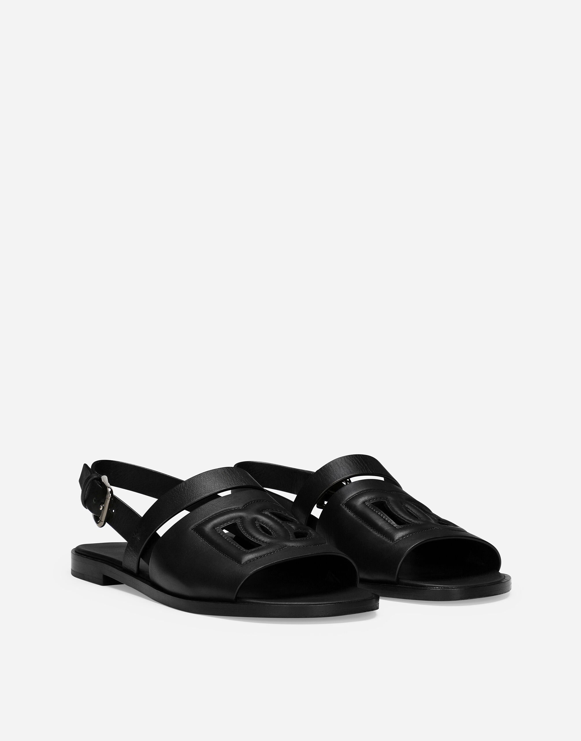 Calfskin sandals in Black for Men | Dolce&Gabbana® US