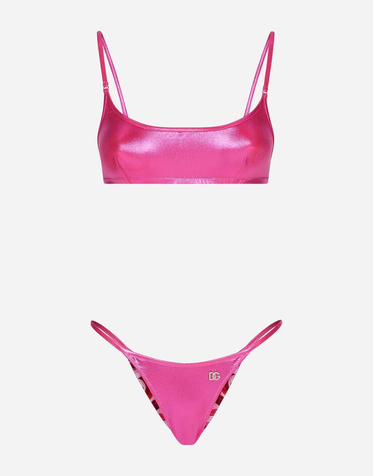 Dolce & Gabbana Laminated bralette bikini top Pink O8B66JFUSOV