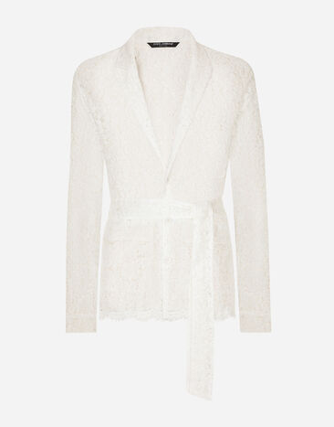 Dolce & Gabbana Morgenrock aus Spitze White G2TT0TFLM55