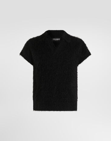 Dolce & Gabbana Knit polo shirt Black GXZC8TJGMMI