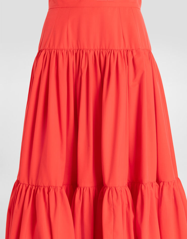 Dolce & Gabbana تنورة طويلة من بوبلين قطن Dolce & Gabbana تنورة طويلة من بوبلين قطن Orange F4CELTFU62Q