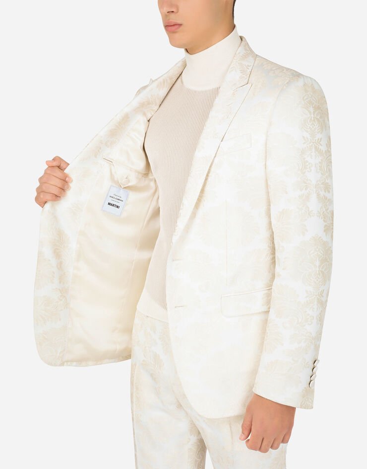 Dolce & Gabbana Floral jacquard martini-fit suit White GK0RMTHJMLP