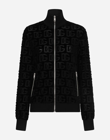 Dolce & Gabbana ジップアップジャケット ジャージー DGオールオーバージャカード ブラック F9O51TFJ7DM