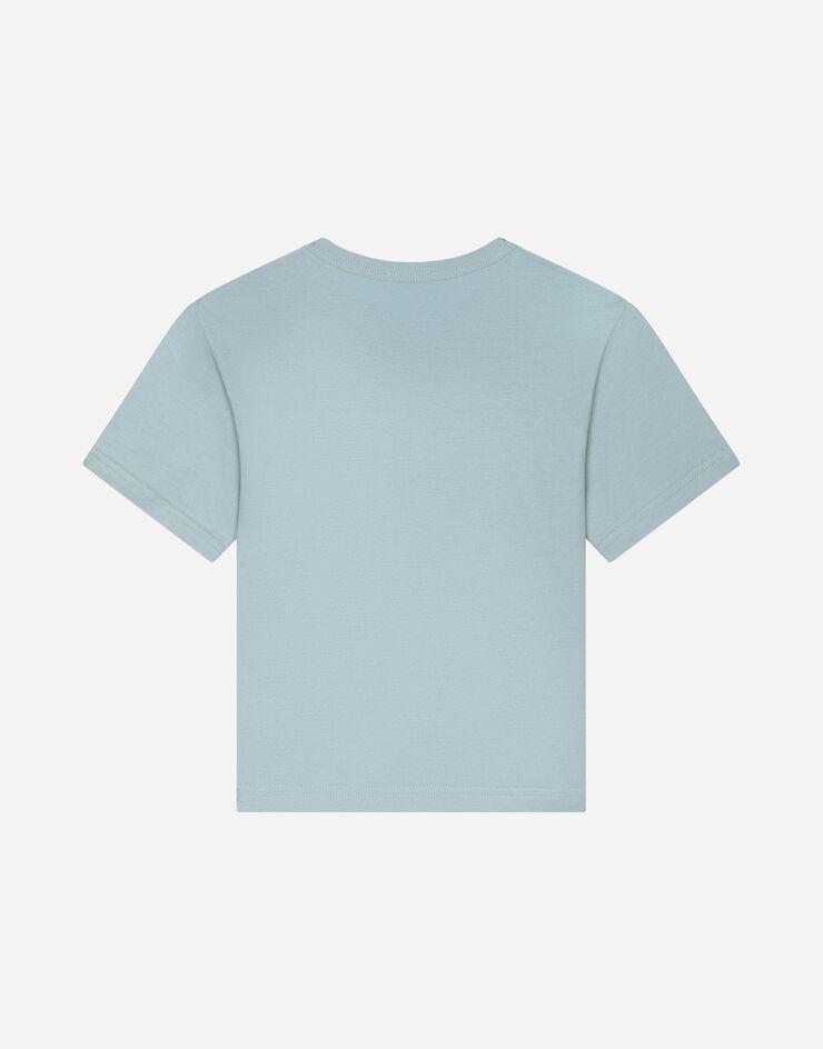 Dolce & Gabbana Jersey T-shirt with logo tag Azul Claro L4JT7TG7I2O